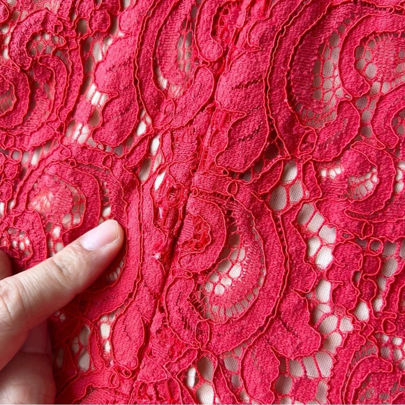 Another Story Red  Lace Choker Neck Evening Dress - Picture 16 of 16